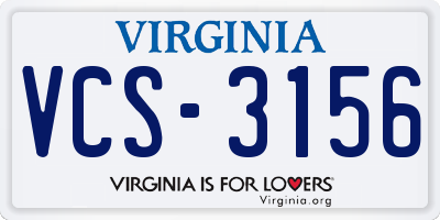 VA license plate VCS3156