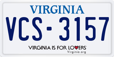 VA license plate VCS3157