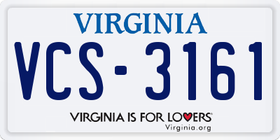 VA license plate VCS3161
