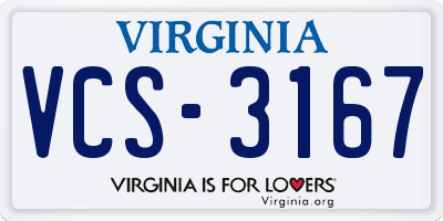 VA license plate VCS3167