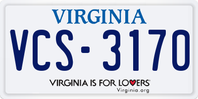 VA license plate VCS3170