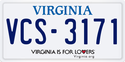 VA license plate VCS3171