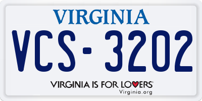 VA license plate VCS3202
