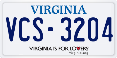VA license plate VCS3204