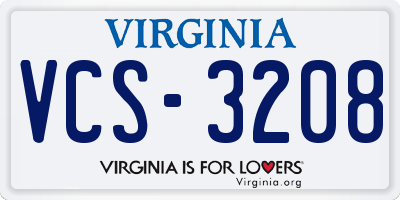 VA license plate VCS3208