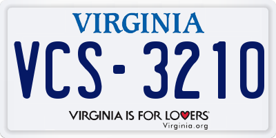 VA license plate VCS3210