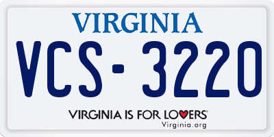VA license plate VCS3220