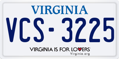 VA license plate VCS3225
