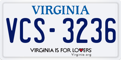 VA license plate VCS3236