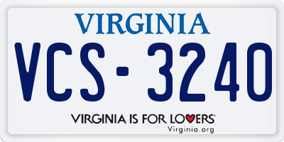 VA license plate VCS3240