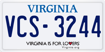 VA license plate VCS3244