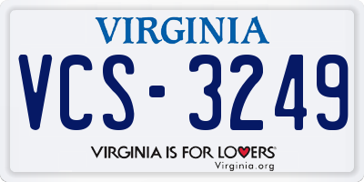 VA license plate VCS3249