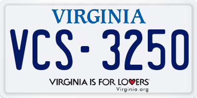 VA license plate VCS3250
