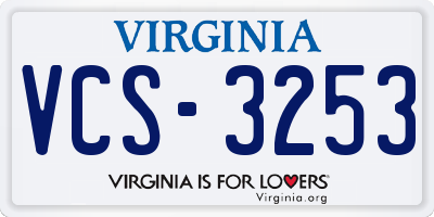 VA license plate VCS3253