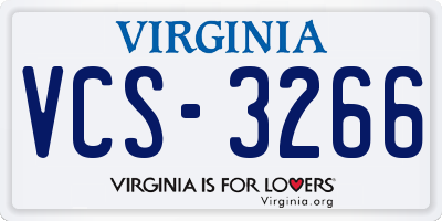 VA license plate VCS3266
