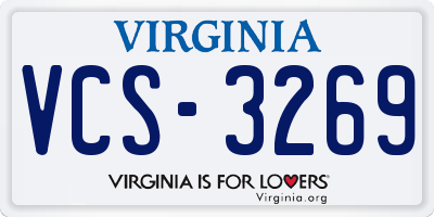 VA license plate VCS3269