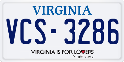 VA license plate VCS3286