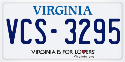 VA license plate VCS3295