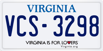 VA license plate VCS3298