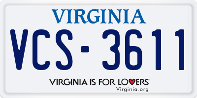 VA license plate VCS3611