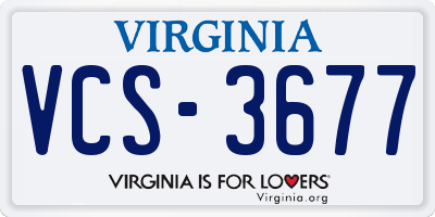 VA license plate VCS3677