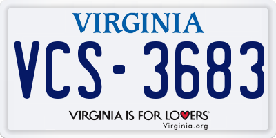 VA license plate VCS3683