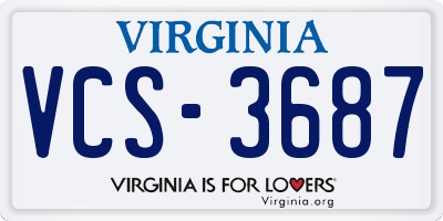 VA license plate VCS3687