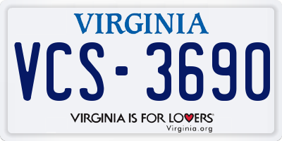 VA license plate VCS3690