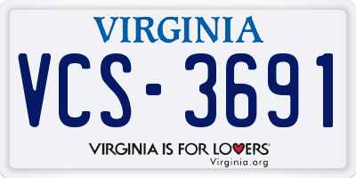 VA license plate VCS3691