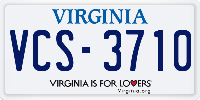 VA license plate VCS3710