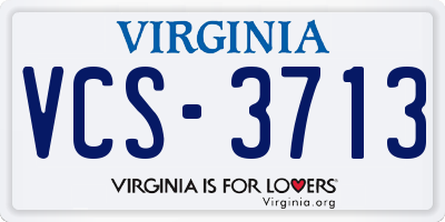 VA license plate VCS3713
