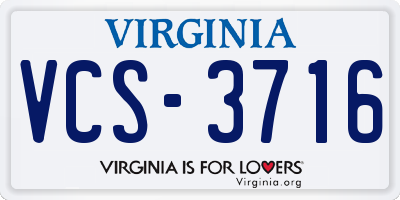 VA license plate VCS3716
