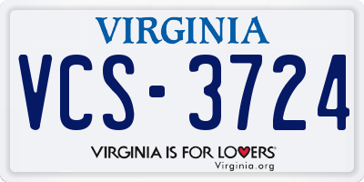 VA license plate VCS3724