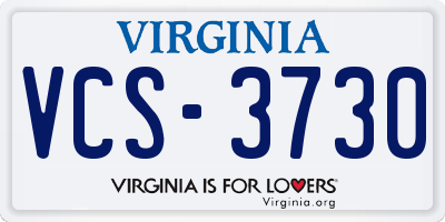 VA license plate VCS3730