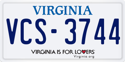 VA license plate VCS3744