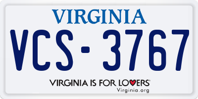 VA license plate VCS3767
