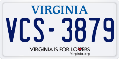 VA license plate VCS3879