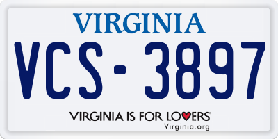 VA license plate VCS3897