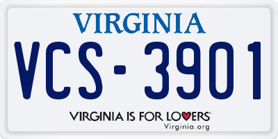 VA license plate VCS3901