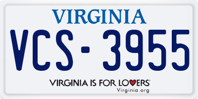 VA license plate VCS3955