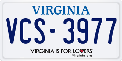 VA license plate VCS3977