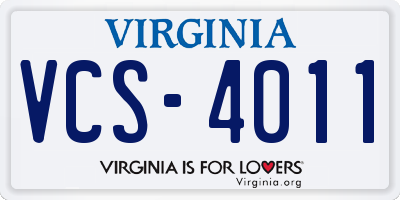 VA license plate VCS4011