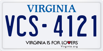 VA license plate VCS4121