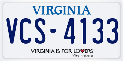 VA license plate VCS4133