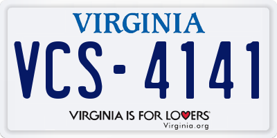 VA license plate VCS4141