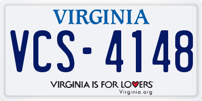 VA license plate VCS4148