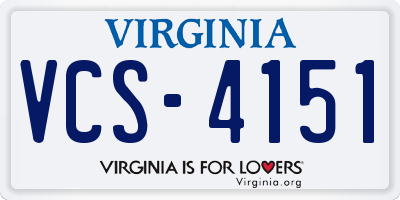 VA license plate VCS4151