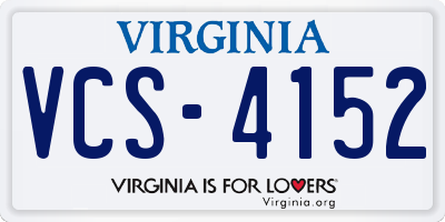 VA license plate VCS4152