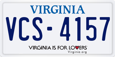 VA license plate VCS4157