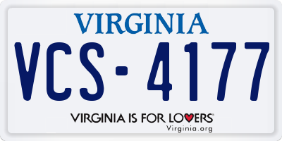 VA license plate VCS4177